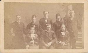CDV Antique Photo Carte de Visite Large Group Women Men Steubenville Ohio OH - Picture 1 of 6