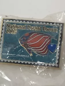 2005 NATIONAL POSTAL FORUM STAMP AQUARIUM NORTHROP GRUMMAN PIN - Picture 1 of 4