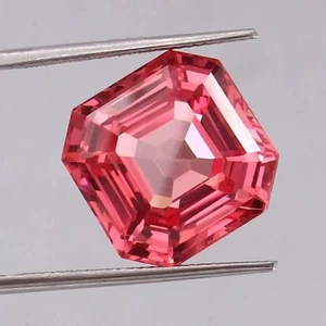 Natürlicher Ceylon makelloser Padparadscha Saphir Asscher-Schliff loser Edelstein 100 kt - Bild 1 von 8