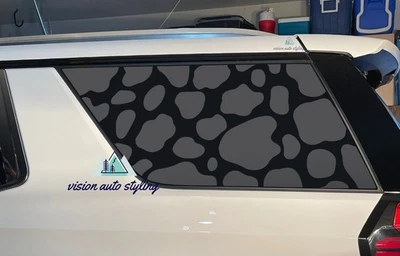 Se adapta a GMC Yukon 2021-2025 cuarto ventana impresión vaca calcomanía pegatina negra Foto 1 de 4