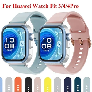 Silicone Sports Bracelet Strap Smart Watch Band For Huawei Watch Fit 3/4/4 Pro - Picture 1 of 34