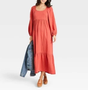 Universal Thread Maxi Dress Womens M Tiered Peasant Cottagecore Prairie Modest - Picture 1 of 5