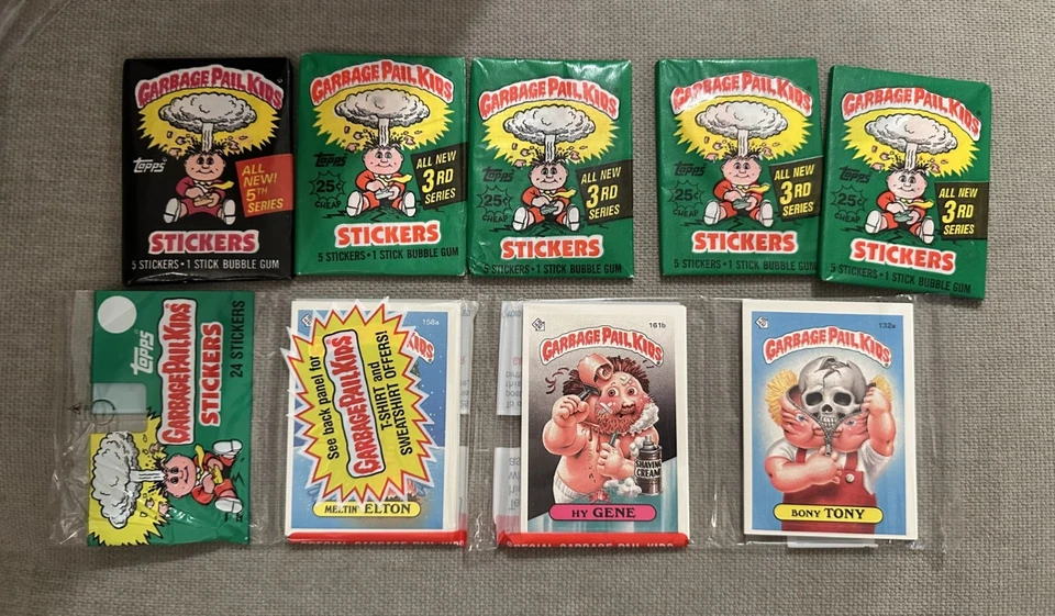 Lote de 5 paquetes de cera sellados vintage 1986 TOPPS Garbage Pail Kids GPK + paquete de rack Foto 1 de 1