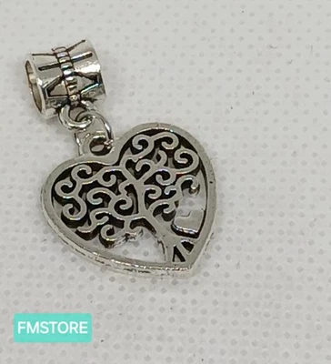 Charm Ciondolo Per Bracciale Cuore I Love You in Acciaio Tono Argento Silver  - Immagine 1 di 2