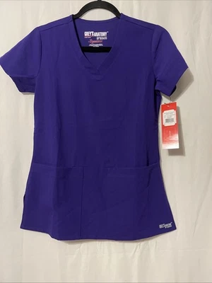 Blusa Médica Para Mujer Púrpura Gris Ciruela Anatomía Talla XXS Nueva Con Etiquetas Foto 1 de 4