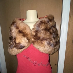 Vtg. Mink Fur Cape Wrap Lined Sm/M Hook Closure Luster outs Shiny #grc - Picture 1 of 20