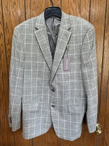 Michael Kors Blazer Mens 42 Long Sage Green Plaid Classic Fit Kent Jacket New - Picture 1 of 5