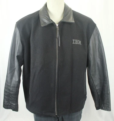 ROOTS CANADA BLACK MEN'S VARSITY JACKET WOOL/LEATHER SIZE XL VGC! Foto 1 de 4