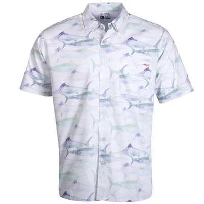 Salt Life Marlin Performance Woven S/S UPF 30 Protection M White Live Salty NWT - Image 1 of 4