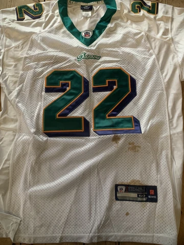 Reebok sewn Reggie Bush Miami Dolphins sz L Cover
