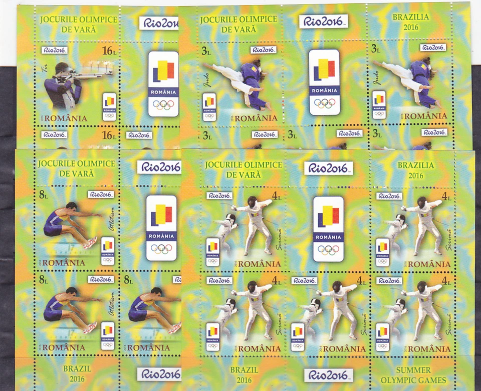 ROMANIA 2016 STAMPS Rio Olympics Brazil MNH POST SHEETS sport - Image 1 of 1