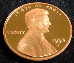 1992-S Proof Lincon Cent Penny DCAM US Mint Coin 1C - Picture 1 of 4
