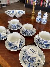 Antique Blue Danube Porcelain China Tea Cups with Saucers Japan - Set of 6