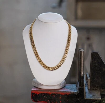 Cadenas de Titanium ® Chapada en Oro 14K Para Hombre Cadena Cubana Joyería 10 MM - Image 1 of 4