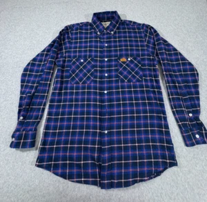 Abbigliamento da lavoro uomo Scotsman Co. blu medio plaid flanella tasca morbida manica lunga - Foto 1 di 7