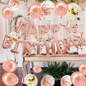 Happy Birthday Decorations Foil letter Balloons Banners Sets Party Supplies Girl - Picture 1 of 7