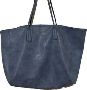 Saks Fifth Avenue Women's Open Top faux Suede Tote Handbag Blue Size XL - Picture 1 of 12