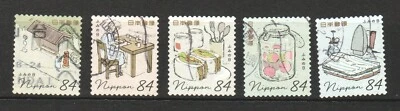 JAPAN 2020 LETTER WRITING DAY 84 YEN COMP. SET OF 5 STAMPS IN FINE USED - Image 1 of 4