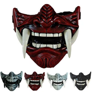 Halloween Japanese Prajna Devil Hannya Noh-Kabuki Demon Oni Samurai Mouth Masks - Picture 1 of 16