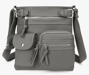 KL928 Gray CROSSBODY SHOULDER BAG NWT New Purse Handbag - Picture 1 of 12