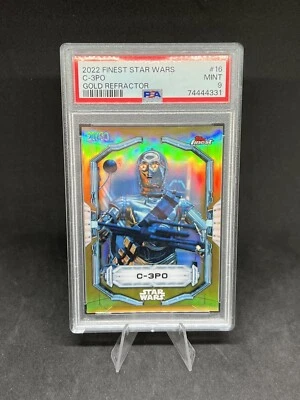 2022 Topps Finest Star Wars C-3PO Gold Refractor Serialized 20/50 PSA 9 - Image 1 of 3