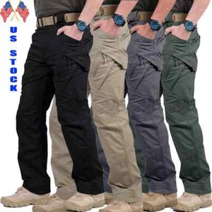 US Men Tactical Cargo Pants Soldier Straight-fit Work Combat Trousers Outdoor - Picture 1 of 30