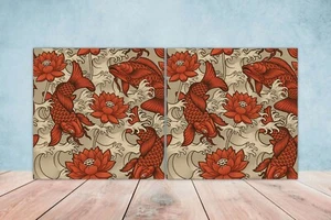 Koi Fisch Keramik Wandfliesen Küche Dusche Backsplash Japanische Fliesen Japan - Bild 1 von 2