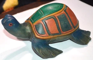 Geschnitzte Holz Schildkröte Figur Deko - Bild 1 von 5