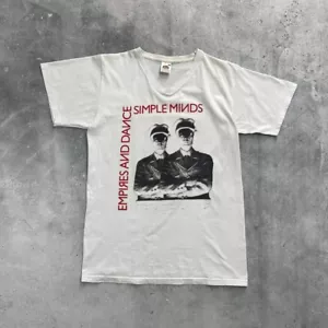Simple Minds Empires And Dance Promo V-Neck T Shirt White Size M - Picture 1 of 24