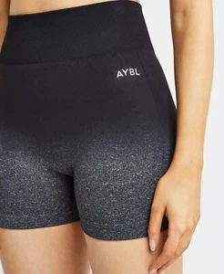 AYBL Womens Small Pulse Ombre Seamless Training Shorts Black Grey Size S SM - Picture 1 of 10