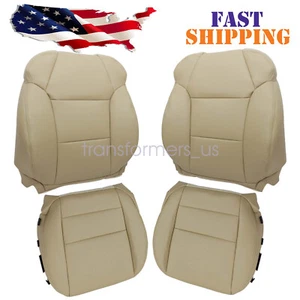Fits 2007-2013 Acura MDX Driver & Passenger Bottom & Top Leather Seat Cover Tan - Picture 1 of 18