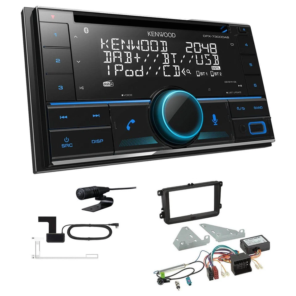 Kenwood 2-DIN Receiver Autoradio Bluetooth DAB für Volkswagen VW Golf V Canbus