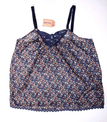 Top de encaje de gasa estampado Mudd para mujer - azul marino, talla: S [precio de venta sugerido por el fabricante 36,00 USD] () Foto 1 de 4