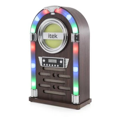 Jukebox by iTex Bluetooth, FM Radio, Remote Control, Table Top, Brown, I60018CD - Image 1 of 4