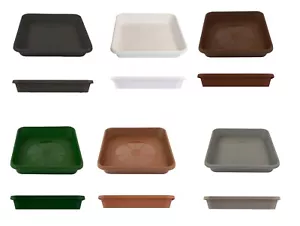 Plant Pots Saucers Square Drip Water Trays Plastic Indoor Outdoor Garden Large - Picture 1 of 70
