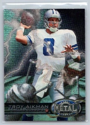 1997 Metal Universe #11 Troy Aikman Dallas Cowboys HOF - Image 1 of 2