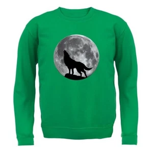 Wolf Moon Silhouette - Kids Hoodie / Sweater - Werewolf Animals Love Animal - Picture 1 of 20