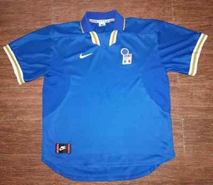 Maglia Vintage 1996-97 Nike Italia Nazionale Calcio Calcio Home Blu Uomo Taglia 2XL - Foto 1 di 11