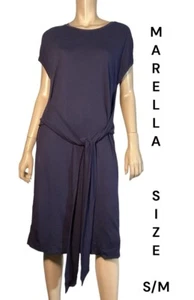 🌻MARELLA BY MAX MARA WOMEMNS SIZE S/ M NAVY BLUE MIDI DRESS AS NEW - Picture 1 of 9