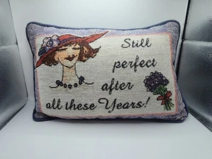 Red Hat Society Tapestry Pillow "Still Perfect After All These Years" 7x12 - Picture 1 of 7