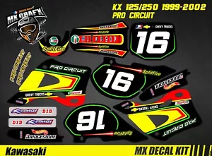 Kit Déco Moto / Mx Decal Kit for Kawasaki KX 125/250 1999/2002 - Pro Circuit - Zdjęcie 1 z 1