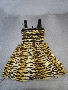 Dolce&Gobbana Dress Womens It 38 Us Xs Yellow Brown Black Cotton - Picture 1 of 11