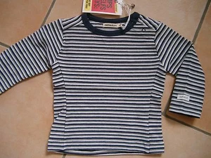 (X124) Imps & Elfs unisex Baby Shirt gestreift Druckknöpfe & Logo Aufnäher gr.74 - Picture 1 of 1