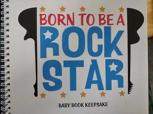 Baby Book Keepsake Photo Albums Born To Be A Rock Star - NEW 24 pages - Picture 1 of 12
