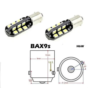 2pcs 24 LED SMD2835 12V DC BAX9S H6W Car White Light Bulb - Picture 1 of 1