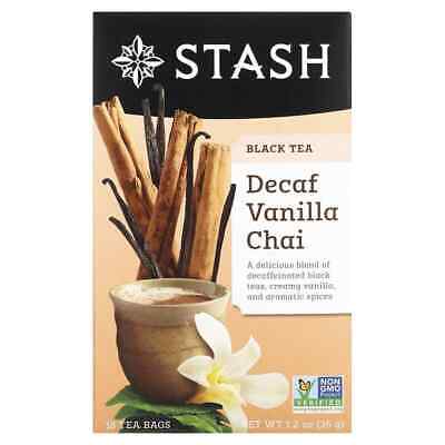 Stash Tea Decaf Vanilla Chai 18 Tea Bags (36 G) FREE SHIPPING WORLD WIDE • 26.06$