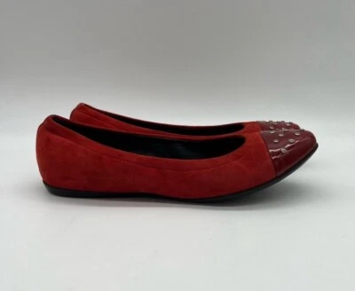 MAGLI by Bruno Magli Red Suede & Patent Leather Flats 8 Us - Image 1 of 4