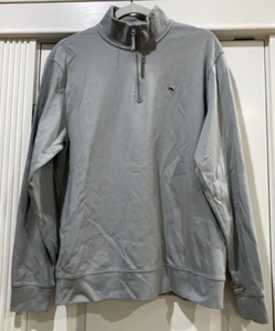 Vineyard Vines Herren M Shep Shirt Sweatshirt grau Pullover 1/4 Zip Golf Baumwolle - Bild 1 von 5