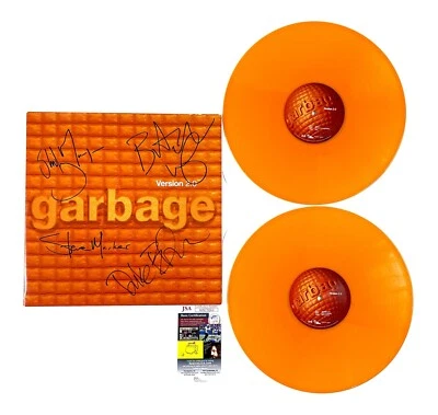 Garbage Band Signed Version 2.0 20th Anniversary Orange Vinyl Shirley Manson JSA - Image 1 of 4