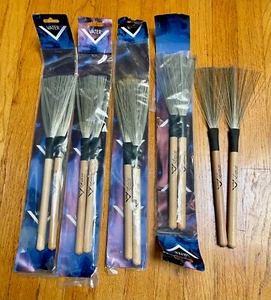 5 PAIRS (10)--Vater Wood Handle Wire Tap Brushes - Picture 1 of 2